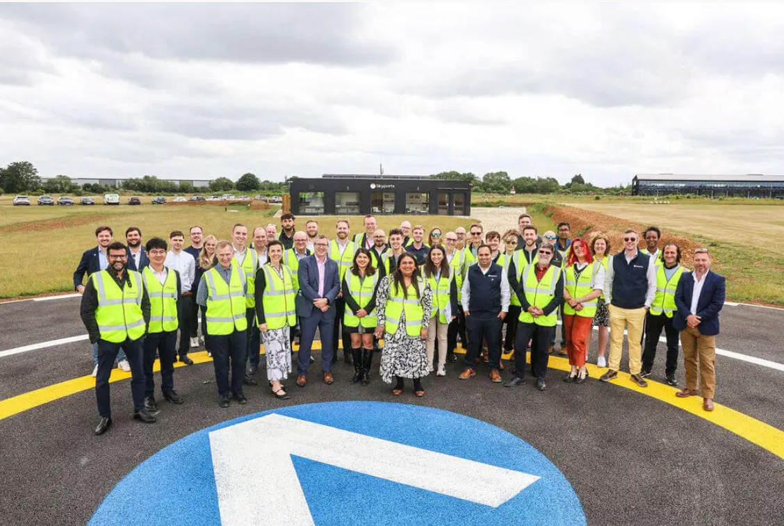 Skyports previewed the completed facility at an inaugural event, hosting partners of the Advanced Mobility Ecosystem Consortium